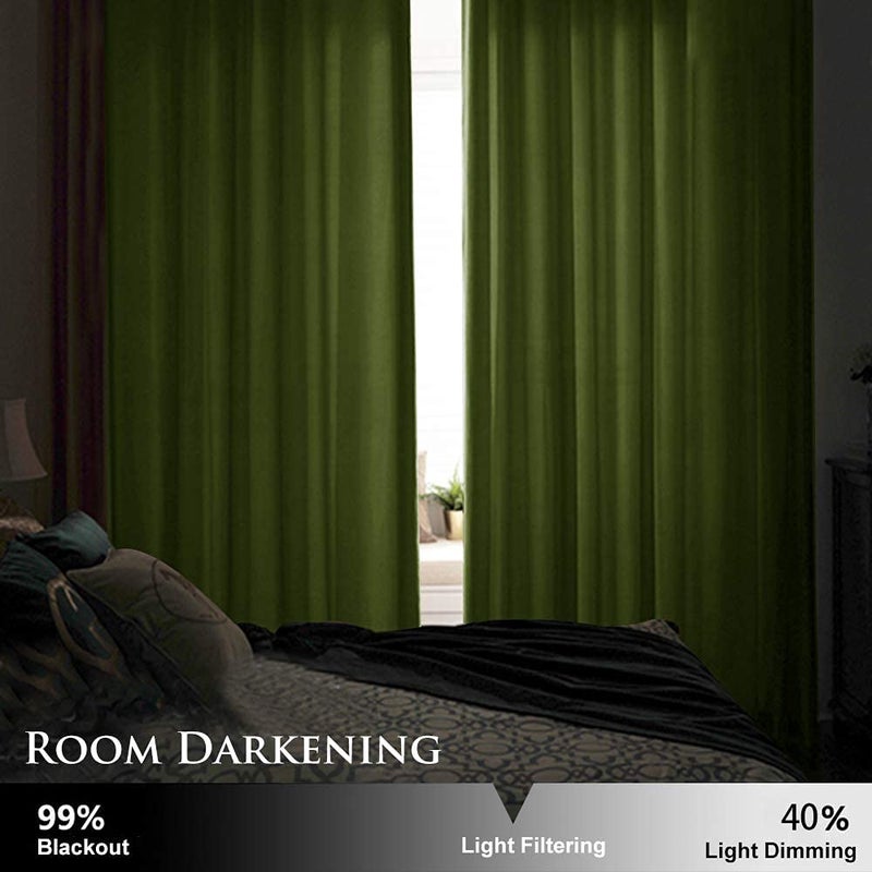 StangH Velvet Curtains Blackout - 96 inches Length Grass Green Curtains for Home Holiday Decor, Room Darkening Thermal Insulated Grommet Window Treatment Set for French Foyer Door, W52 x L96, 2 Panels - Image 5